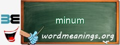 WordMeaning blackboard for minum